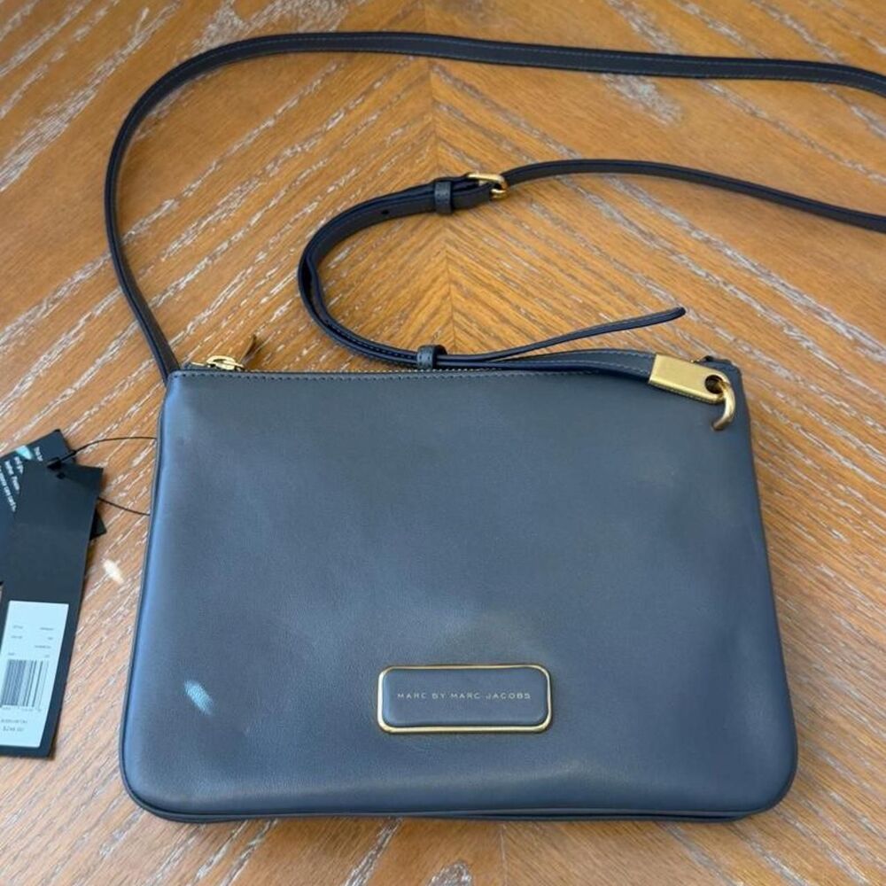 NWT Marc by Marc Jacobs Gunmetal Gray Leather Crossbody Bag